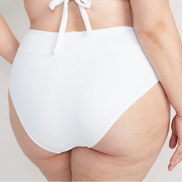 2/$30 💥 NEW (XXL) Old Navy High Waisted Calla Lily White Classic Bikini (1185) - Picture 2 of 8